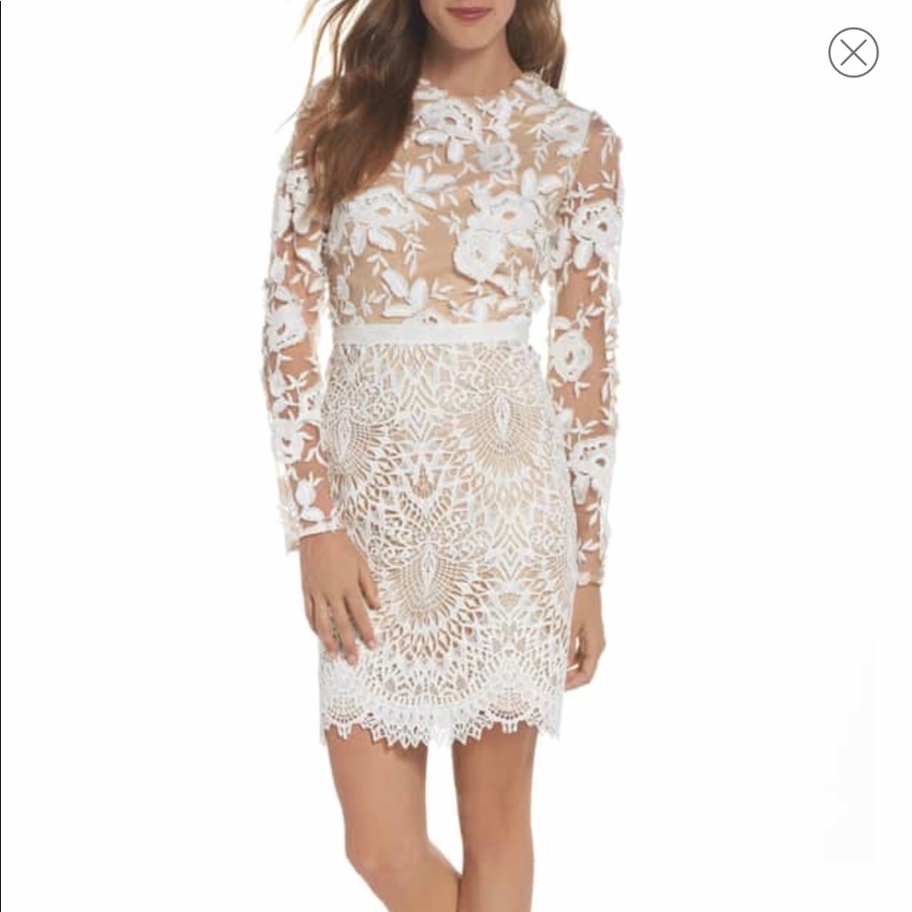 ML Monique Lhuillier Lace Cocktail Dress